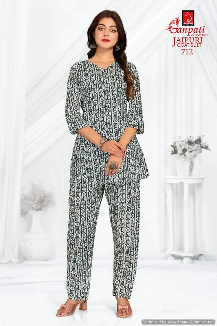 Ganpati Jaipuri Vol 7 Cotton Wholesale Kurti with Pant Catalog — Wholesale Kurtis, Ganpati wholesale from Surat - Gallery Image 4